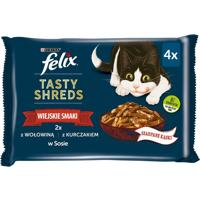 FELIX Tasty Shreds met rundvlees en kip - 4x 80g - thumbnail