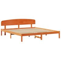 Bedframe met hoofdeinde Bruin 180 x 200 cm Massief grenenhout - thumbnail