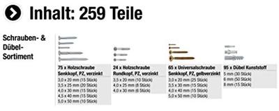 Connex Assortiment Houtschroef/Plug 259Dlg - DP8500108 Connex Assortiment Houtschroef/Plug 259Dlg - DP8500108