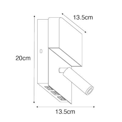 QAZQA Wandlamp wit incl. LED met USB en leeslamp met schakelaar -