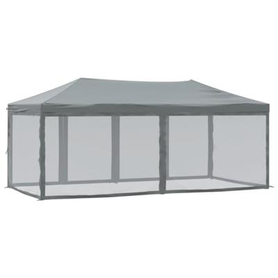 Partytent inklapbaar met zijwanden 3x6 m antracietkleurig - thumbnail