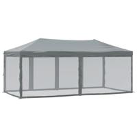 Partytent inklapbaar met zijwanden 3x6 m antracietkleurig - thumbnail