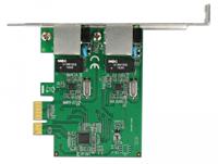 Delock 89999 PCI Express x1-kaart 2 x RJ45 Gigabit LAN RTL8111 - thumbnail