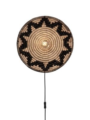 GOOD&MOJO Wandlamp 'Andros' 45cm, kleur Zwart/Naturel
