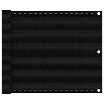 VidaXL Balkonscherm 75x500 cm hdpe zwart