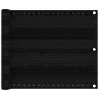 VidaXL Balkonscherm 75x500 cm hdpe zwart - thumbnail