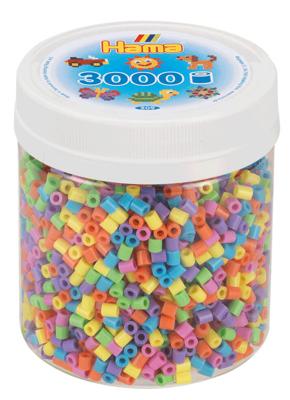 Hama strijkkralen in potje pastelmix (50), 3000st.