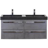 Seville Badmeubelset 120 cm - 4 Laden Beton Antraciet - Wastafel Hardsteen Wit Lucca - thumbnail