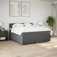 Boxspring met matras stof donkergrijs 180x200 cm - thumbnail