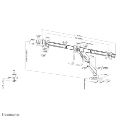 Neomounts NeoMount NM-D775DX3BLACK steun