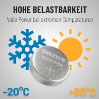 ABSINA SR621SW Horlogebatterij, 1,55 V, zilveroxide, verpakking van 10 stuks, knoopcel SR621SW, lekvrij en lange levensduur, batterij SR621SW / LR621 / SR621 / SR621 / 364 / V364 / R60 / AG1 - SR 621 - thumbnail