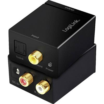 LogiLink CA0100 LogiLink - Digital-Analog-Audiowandler Toslink / Cinch Audio Adapter Zwart