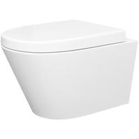 Wiesbaden Stereo Wandcloset Rimless met Vesta Toiletzitting - Softclose en Quick Release - Glans Wit - thumbnail