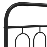Bedframe met hoofd- en voeteneinde metaal zwart 75x190 cm - thumbnail