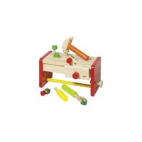Goki houten werkbankje en gereedschapskist 2in1 - thumbnail