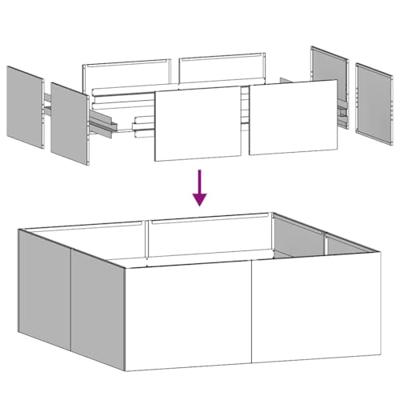 Plantenbak 100x100x30 cm staal wit