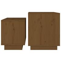 2-delige Salontafelset massief grenenhout honingbruin - thumbnail