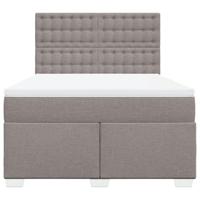 Boxspring met matras stof taupe 140x200 cm - thumbnail