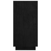 Boekenkast 80x35x71 cm massief grenenhout zwart - thumbnail