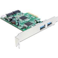 Delock 89359 PCI Express x4-kaart > 2 x externe USB 3.0 + 2 x interne SATA 6 Gb/s - thumbnail