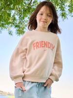 Sweater voor meisjes met positieve boodschap lichtroze - thumbnail