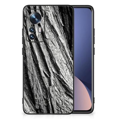 Houten Print Telefoonhoesje Xiaomi 12 | 12X Boomschors Grijs