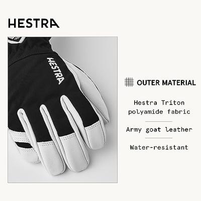 Hestra Army Leather Heli Ski Jr 5 Finger Handschoen Kinderen BLACK 5