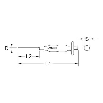 KS Tools 156.0234 Doordrijver, Ø 6 mm, cilindrisch