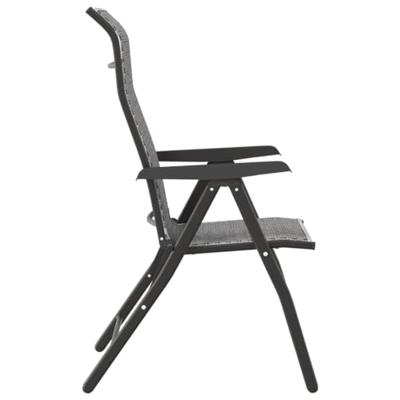 Tuinstoelen 2 st inklapbaar poly rattan grijs