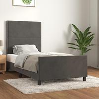 Bedframe zonder matras 90x200 cm fluweel donkergrijs - thumbnail