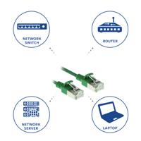 ACT DC7702 LSZH U/FTP CAT6A Datacenter Slimline Patchkabel Snagless | RJ45 Connectoren | Groen | 2 meter - thumbnail