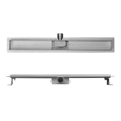 Wiesbaden RVS douchegoot+flens zonder rooster 110x7