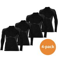 Heatkeeper Thermoshirt Lange Mouw Heren Premium 4-pack Zwart Melange-XXL - thumbnail