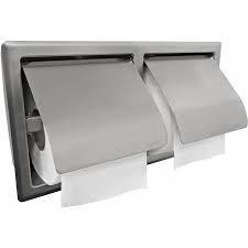 Toiletrolhouder Dubbel Wiesbaden 304 RVS (met klep)