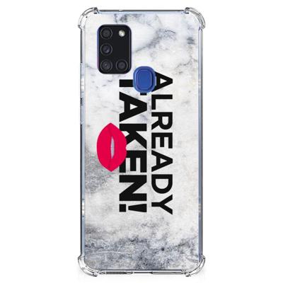 Samsung Galaxy A21s Telefoonhoesje met tekst Already Taken White Samsung Galaxy A21s Telefoonhoesje met tekst Already Taken White