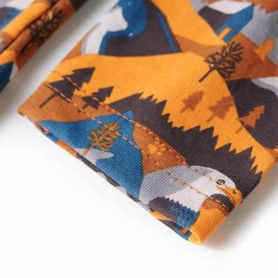 Kinderpyjama met lange mouwen dieren en bergen 116 cognackleurig Kinderpyjama met lange mouwen dieren en bergen 116 cognackleurig