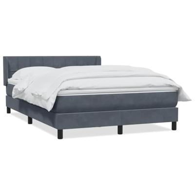Boxspring met matras fluweel donkergrijs 140x210 cm