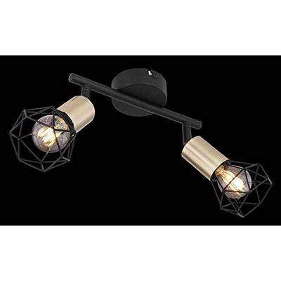 Globo PlafondlampXara I zwart met goud - 54802S-2AB