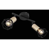 Globo PlafondlampXara I zwart met goud - 54802S-2AB - thumbnail