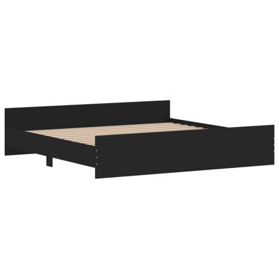 Bedframe met hoofd- en voeteneinde zwart 200x200 cm
