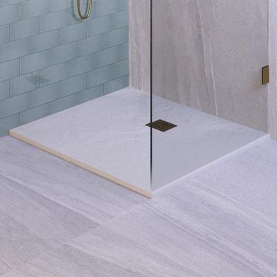 Douchebak Sanitop Just Creating Relievo Crag 100x100 cm Mat Wit