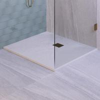 Douchebak Sanitop Just Creating Relievo Crag 100x100 cm Mat Wit - thumbnail