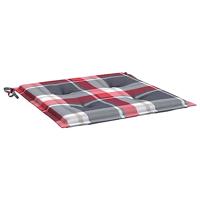 VidaXL Tuinstoelkussens 4 st 50x50x4 cm oxford stof ruitpatroon rood - thumbnail