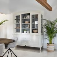 Rivièra Maison Buffetkast 'Bedford' Cabinet XL, Mangohout, 220 x 198cm, kleur Wit - thumbnail