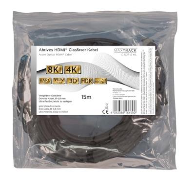 Maxtrack C 507-15 ML HDMI-kabel HDMI Aansluitkabel HDMI-A-stekker, HDMI-A-stekker 15.00 m Zwart 8K UHD Maxtrack C 507-15 ML HDMI-kabel HDMI Aansluitkabel HDMI-A-stekker, HDMI-A-stekker 15.00 m Zwart 8K UHD