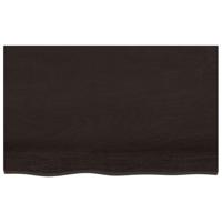 Wandschap 80x50x(2-4)cm behandeld massief eikenhout donkerbruin - thumbnail