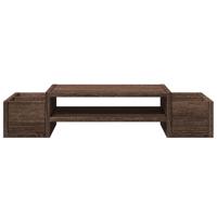 Monitorstandaard met opbergruimte 70x27x15 cm hout bruin eiken - thumbnail
