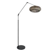Steinhauer VloerlampPrestige Chic zwart en rotan kap - 4569ZW - thumbnail