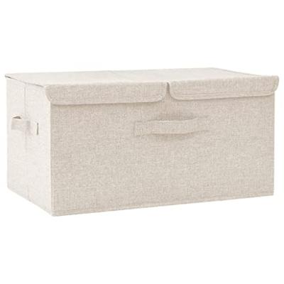 VidaXL Opbergbox 50x30x25 cm stof crèmekleurig