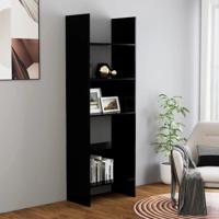 Boekenkast 60x35x180 cm bewerkt hout zwart - thumbnail